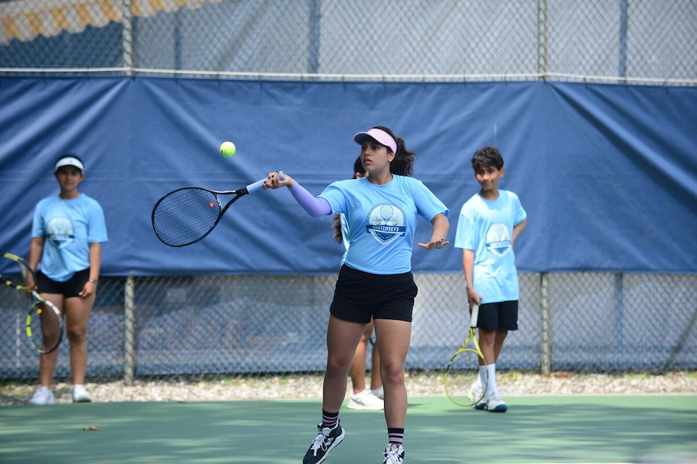 Tennis player in action