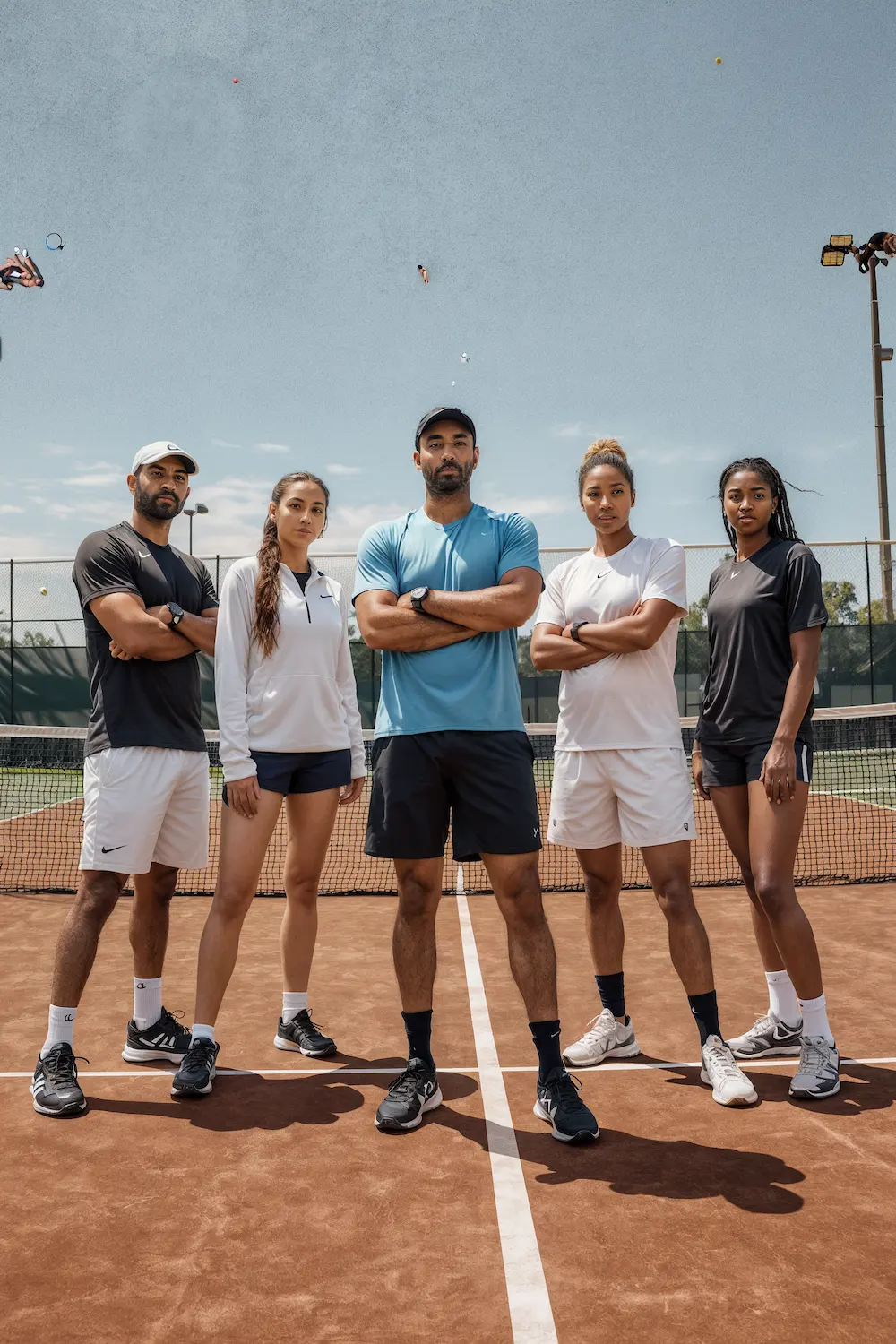 Tennis coach training youth players